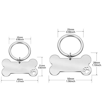 Personalized Dog Tag Necklace Custom Stainless Steel Name Engraved Identity Tag For Dog Collar Anti Loss Pet Nameplate Pendant