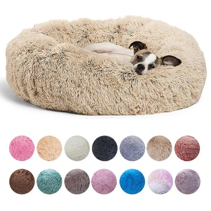Plush Warm Round Large Dog Bed Winter Soft Puppy House Medium Cat Sofa Sleeping Bed Elastic Small Dog Kennel Nest Accessories