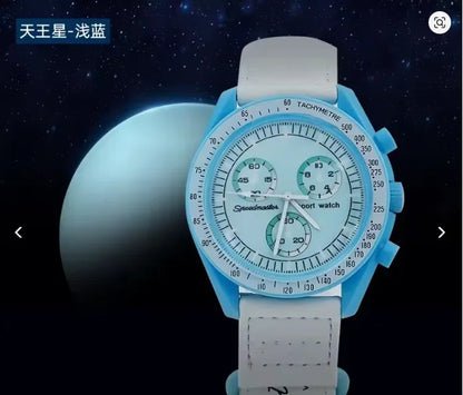 Fashion Trend Women's Watch Swatch Black Snoopy Luxury Brand Men's Watch Plastic Case Timing Moon Exploration Planet Watch