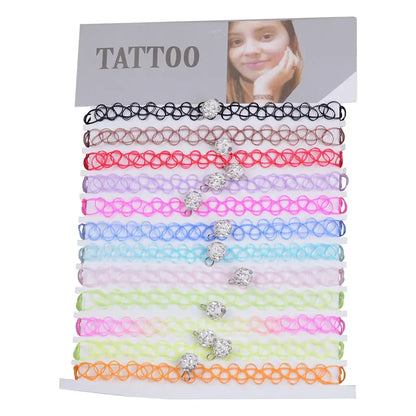JUCHAO New Collares Vintage Stretch Tattoo Choker Necklaces For Women Girl Charm Gothic Elastic Necklace Female Wedding Gift