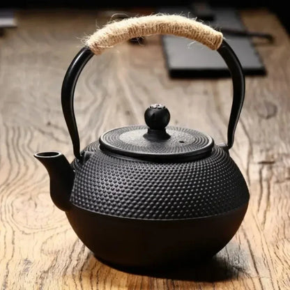 Iron Teapot Handmade Antique Cast Japanese Style Tea Kettle for Boiling Water Accessory Set Charcoal Stove Kitchen Teaware Set
