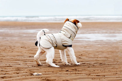 2025 New Pet Keeping Warm Clothes for Autumn Winter High Necked Dog Stormcoat With Reflective Tape Waterproof Dog Down Jacket