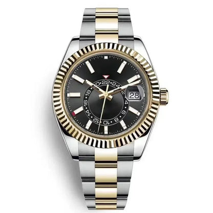 Men Watches Waterproof Dual Time Zone Luxury 904L Stainless Steel Watches Automatic Mechanical Sweep Movement Male Wristwatches