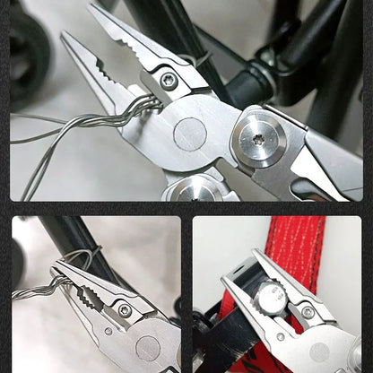 TRALOW Multi Functional Tool Pliers 28 in 1 Stainless Steel Foldable with Thread Cutter Knife Saw Screwdriver for Camping Repair