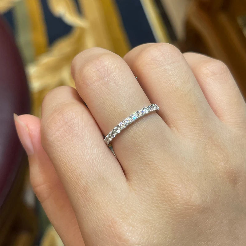 ANZIW 2 Carat All Moissanite Ring Bridal Sets Silver 925 Solitaire Engagement Wedding Rings & Stackable Eternity Bands for Women