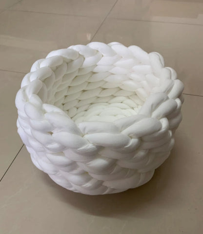 Weave Pet Nest Thick Line Dog Kennel Diameter 30-60cm Warm Detachable Washable Round Cat Bed Four Seasons Available Pet Supplies