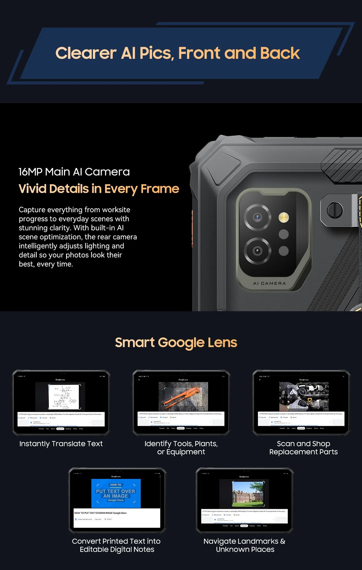 Blackview Active 7 RuggedTablet 11-inch  FHD+ Display Octa-core Android IP68&IP69K 10000mAh 45W Charger Outdoor Pad PC