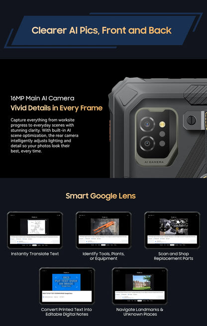 Blackview Active 7 RuggedTablet 11-inch  FHD+ Display Octa-core Android IP68&IP69K 10000mAh 45W Charger Outdoor Pad PC