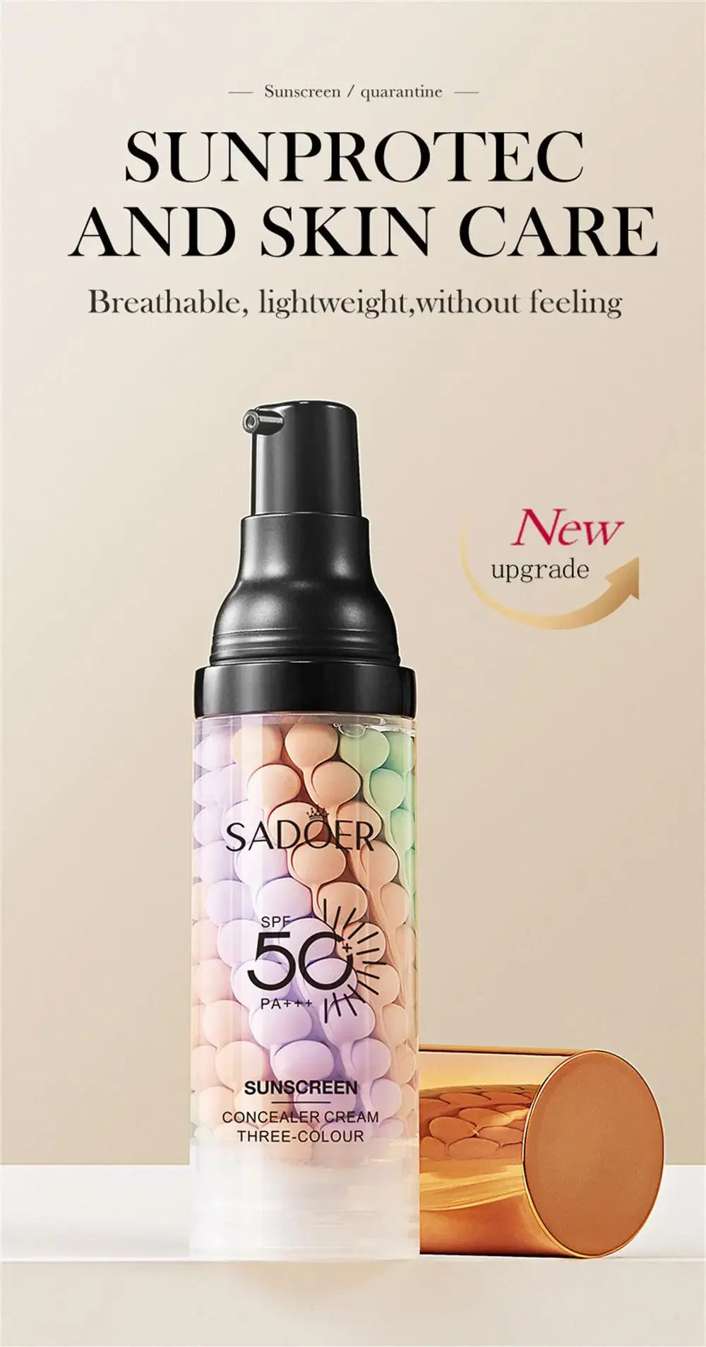 SPF50+ Makeup Primer Moisturizing Isolation Cream Invisible Pores Facial Base Brighten Correcting Skin Tone Refreshing Cosmetics