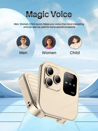 SERVO i16 Pro 2G GSM/4G LTE Network Small Flip Mobile Phone 2 SIM Standby Call Recording Speed Dial 1.77" Mini Folding Cellphone