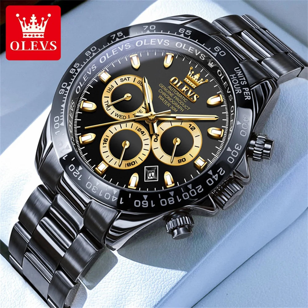 OLEVS 6638 Men's Automatic Mechanical Watch Waterproof Luminous Stainless Steel Strap Men's Mechanical Watch Fashion Luxury