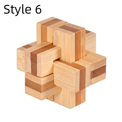 Wooden Kong Ming Lu Ban Lock – 3D IQ Brain Teaser Montessori Puzzle Toy for Kids & Adults