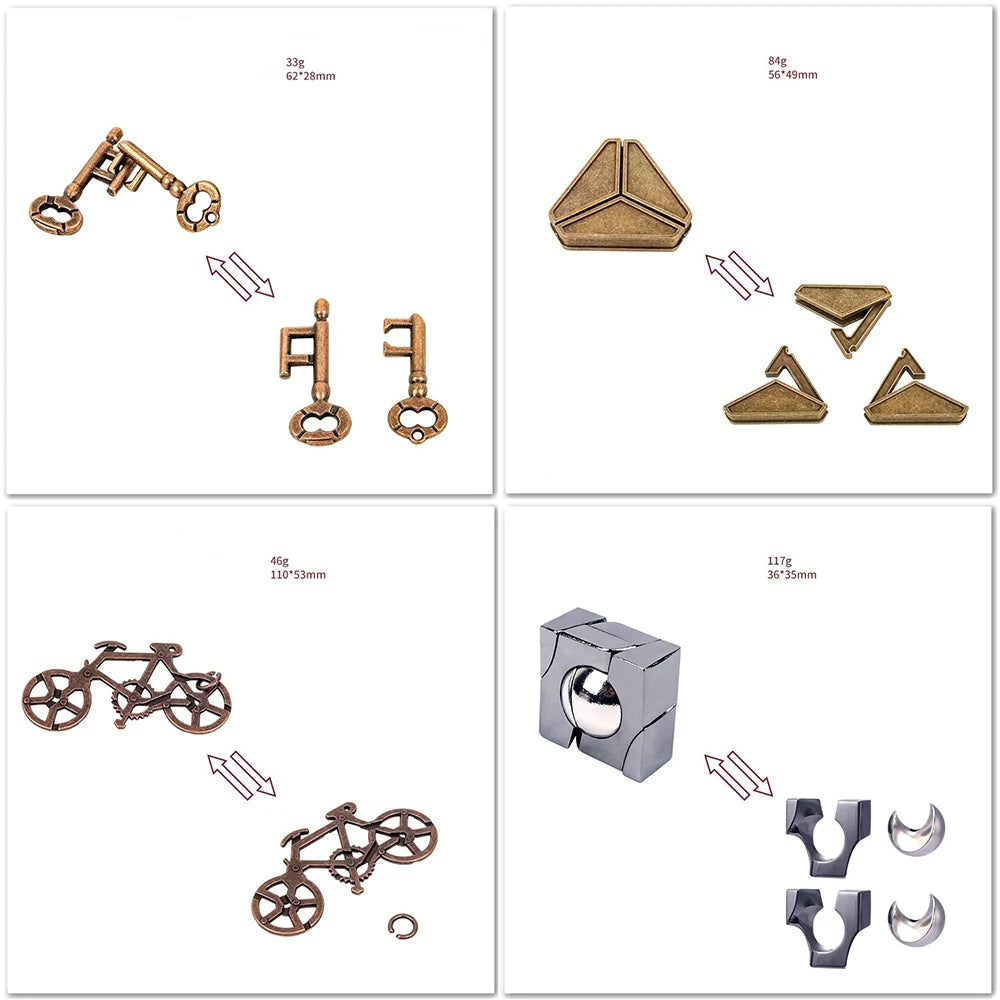 Classic IQ Metal Lock Puzzle – Brain Teaser Magic Baffling Game Toy for Kids & Adults