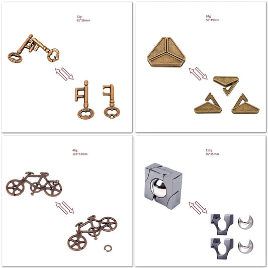 Classic IQ Metal Lock Puzzle – Brain Teaser Magic Baffling Game Toy for Kids & Adults