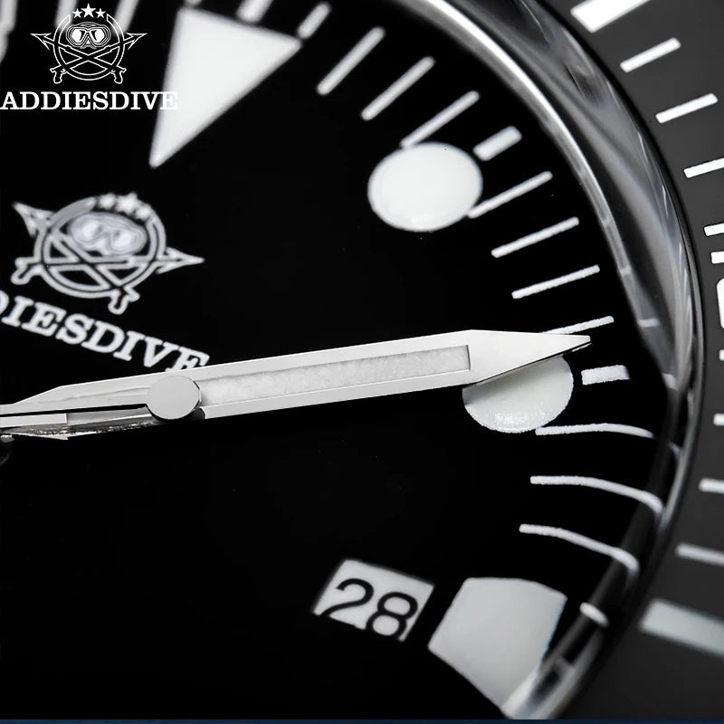 ADDIESDIVE Luxury Men's Analog Watch BGW9 Luminous Ceramic Bezel Bubble Mirror Glass Diver's Watch 200m Quartz Watches AD2068