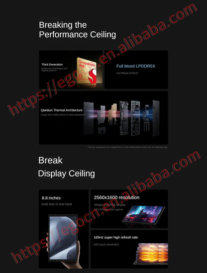 CN ROM 2025 Lenovo tablet LEGION Y700 3rd Snapdragon 8 Gen 3 8.8-inch LCD Screen 2.5K 6550mAh 2560*1600 165Hz 68W Fast Charging