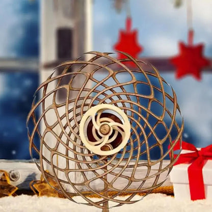 Handmade Retro Kinetic Sculpture Moving Kinetic Wall Art Wooden Windmill Reversal Statue For Living Room Home Decor Crafts