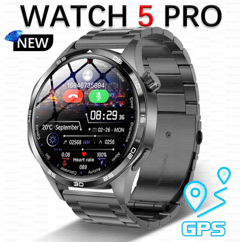 New Huawei Watch GT5 Pro Smart Watch 1.53 Inch HD AMOLED Screen NFC GPS Tracker Bluetooth Call Health Monitoring Watch Men Women