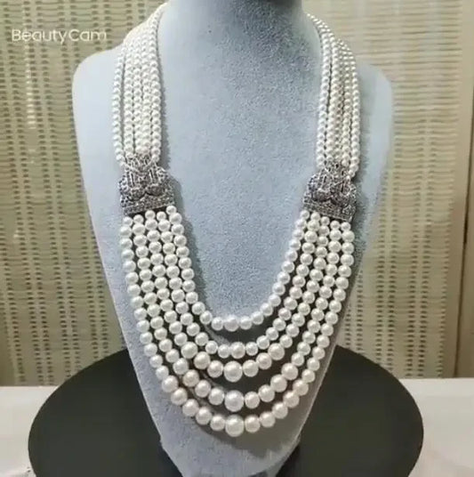 Elegant Crystal Multilayer Long Necklaces for Women Chokers Collier Femme Party Wedding Jewelry