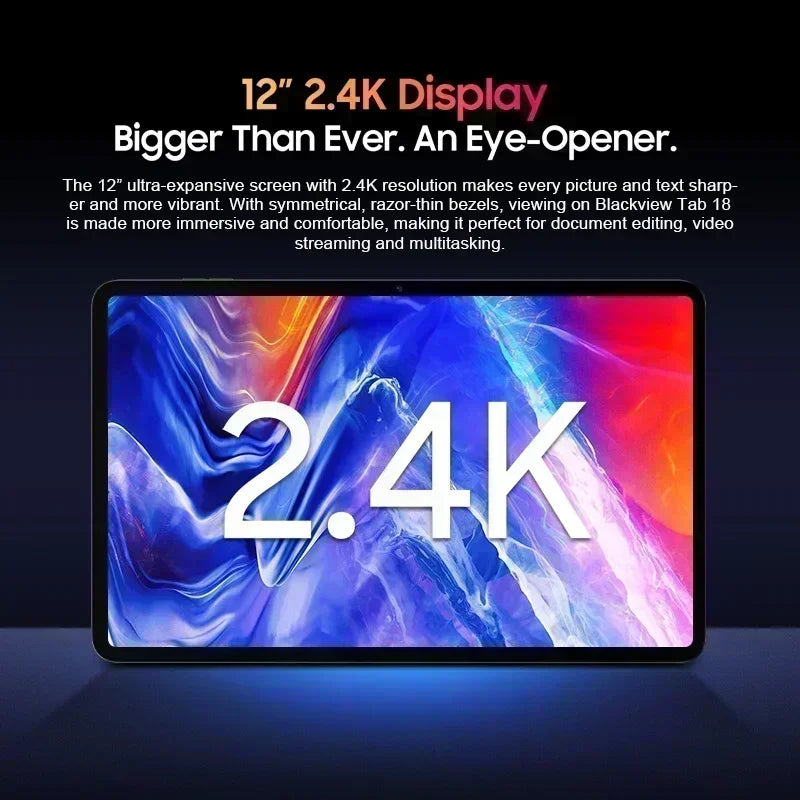 Blackview Tab 18 Tablet - 12" 2.4K FHD+ Display 8GB 256GB MTK Helio G99 8800mAh Pressure Sensitivity