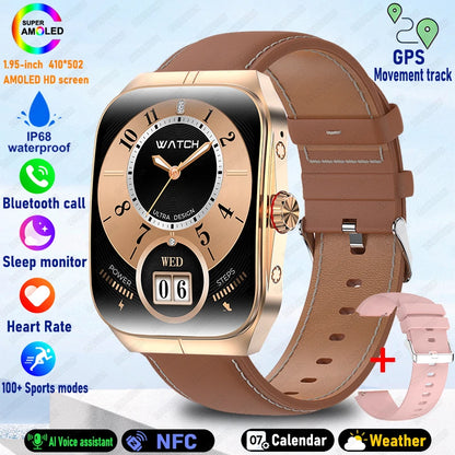2025 New For OPPO Men Smart Watch Bluetooth Call Sports Watch Heart Rate NFC Waterproof Sports Women Smart Watch For Android iOS