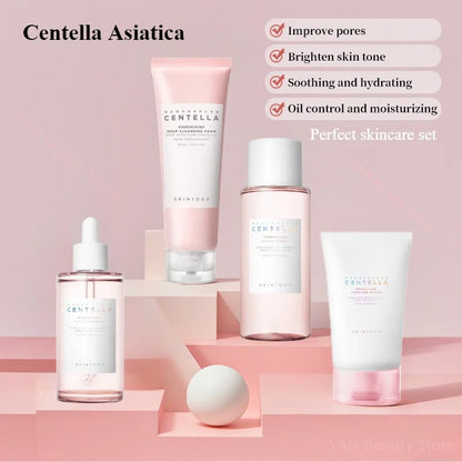 Korean Centella Pink Salt Fresh Ampoule Toner Facial Serum cleanser and Moisturiser Cream Skincare Original Products Full Set