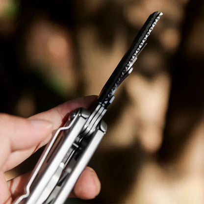 8-in-1 Fordable Pocket Multitool Knife Stainless Steel Multifunctional Saw Scissors Can&Bottle Opener Wire Stripper Glass Breake