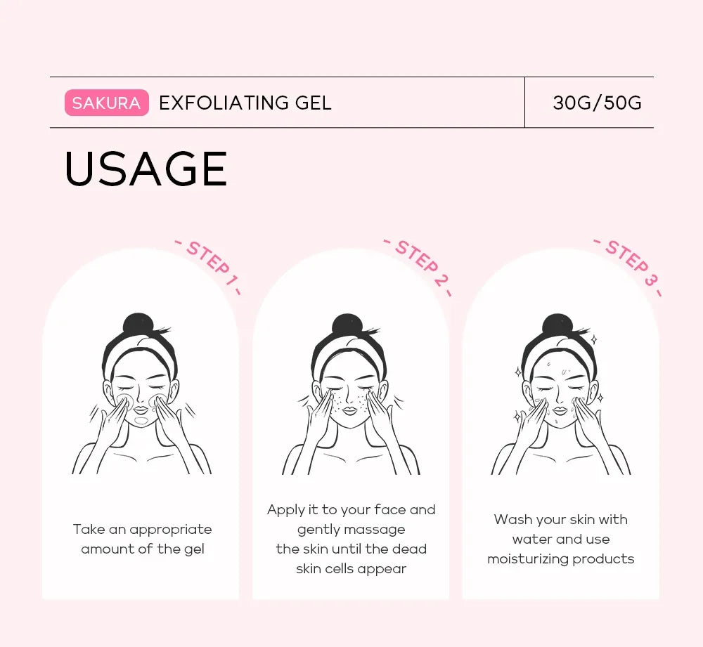 Sakura Exfoliating Peeling Gel Facial Scrub Moisturizing Nourishing Repair Scrubs Face Cream Beauty Skin Care 30g/50g