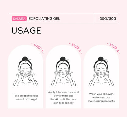 Sakura Exfoliating Peeling Gel Facial Scrub Moisturizing Nourishing Repair Scrubs Face Cream Beauty Skin Care 30g/50g