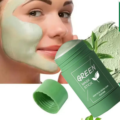 Green Tea Solid Mask Deep Cleansing Pores Shrinking Remove Blackhead Anti Acne Blemish Refreshing Mud Mask Brightening Skin Care