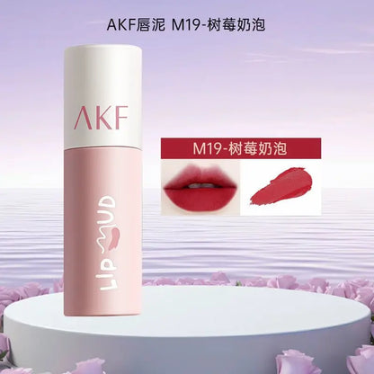AKF Lip Mud Matte Velvet Soft Mist Lipstick Moisturizing Longlasting High Pigmented Lip Tint Lip Glaze Cosmetics Makeup