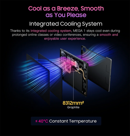 Blackview MEGA 1 Tablet - 11.5" 2.4K 120Hz Display 8GB 256GB 50MP+13MP Camera 8800mAh 33W Fast Charging