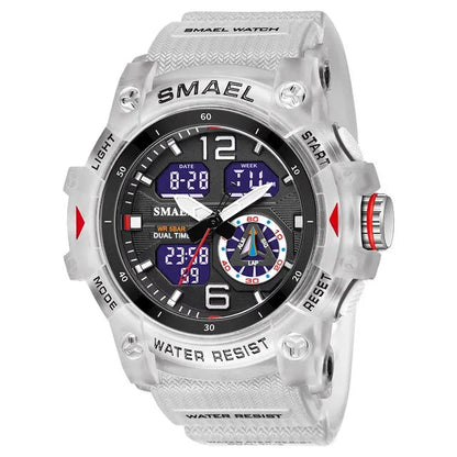 SMAEL 8007 Military Sport Watch – LED Digital Dual Time, Waterproof Men's Wristwatch