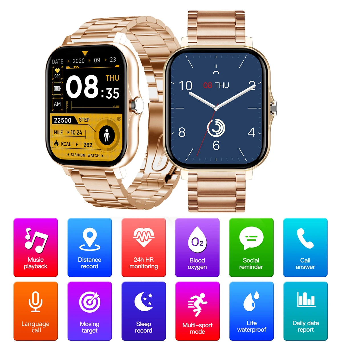 1.83'' Waterproof Smart Watch with Message Answer Call Sleep Monitoring Sports Pedometer Information Alerts For iPhone Android