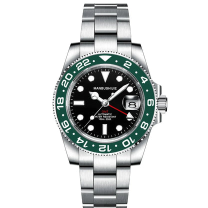 CUSTOM NH34 GMT Stainless Steel Sapphire Glass Watches reloj Waterproof Watch for man Automatic Movement Mechanical Men's Watch
