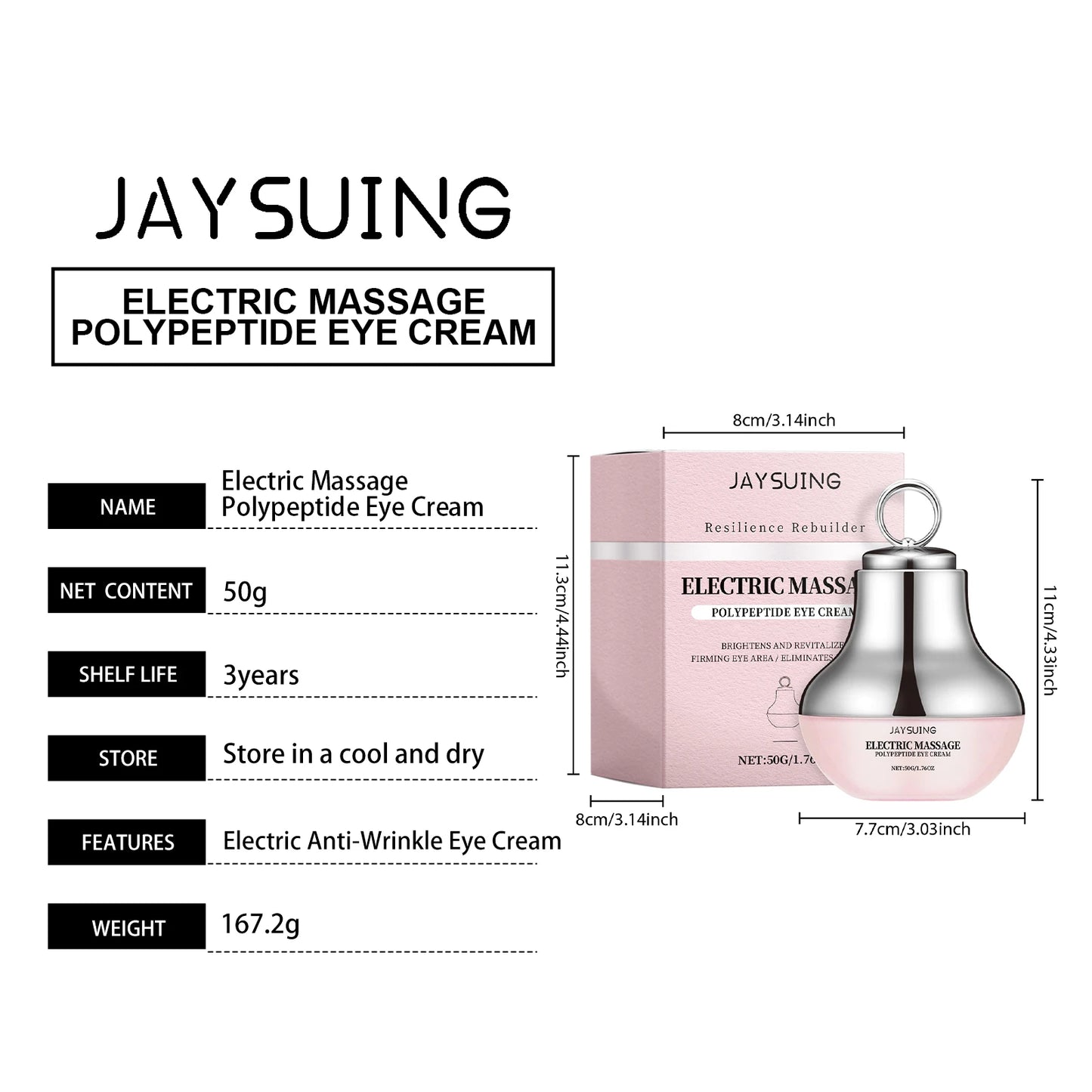 Electric Massage Eye Cream Firming Lifting Fine Line Relieve Tired Eye Gentle Vibration Anti-Wrinkle Moisturizing Under Eye Care