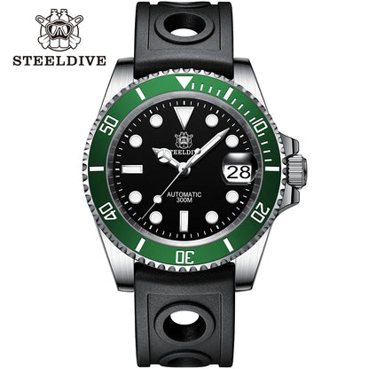 SD1953 STEELDIVE Brand Ceramic Bezel 41mm Steeldive 30ATM Water Resistant NH35 Automatic Mens Dive Watch Reloj with Milled Clasp