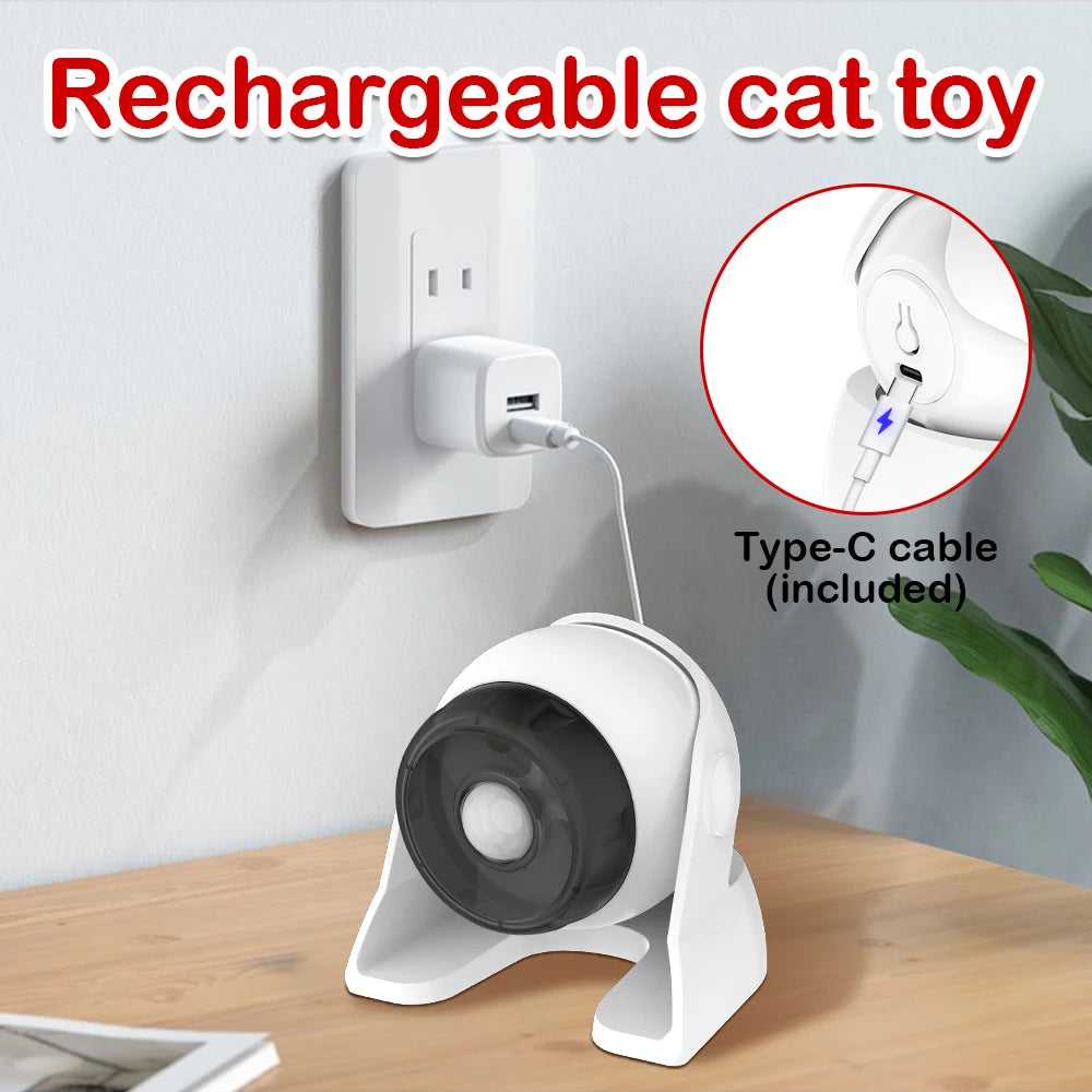 Cat Laser Toys Motion Acticated Responsive Interactions, Mix Fast & Slow Laser Game Multi-Angle Adjustable Rechargeable Pet Toys