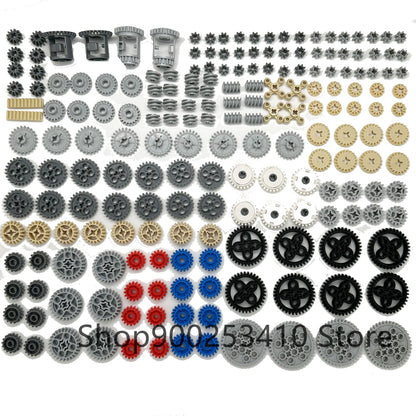 High-Tech Plastic Building Blocks Bricks Car Gear Link Liftarm Beam Cross Axle DIY Assembling MOC Bulk Technology Set Toys