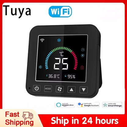 Tuya WiFi Smart Air Conditioner LCD Touch Screen USB Temperature Humidity Controller IR Remote Controll for Google Home Alexa