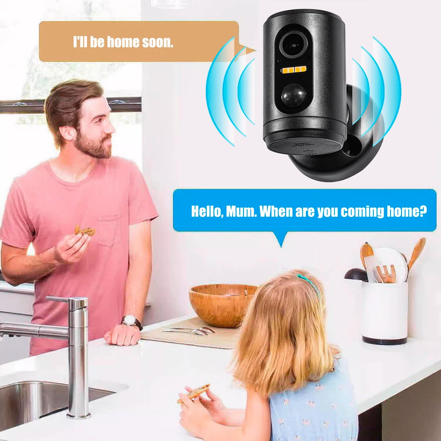 M2 Mini Camera Wifi With Battery Standby Indoor PIR Detection Wireless Wide Lens Two way audio Home Video Security IP HD Camera