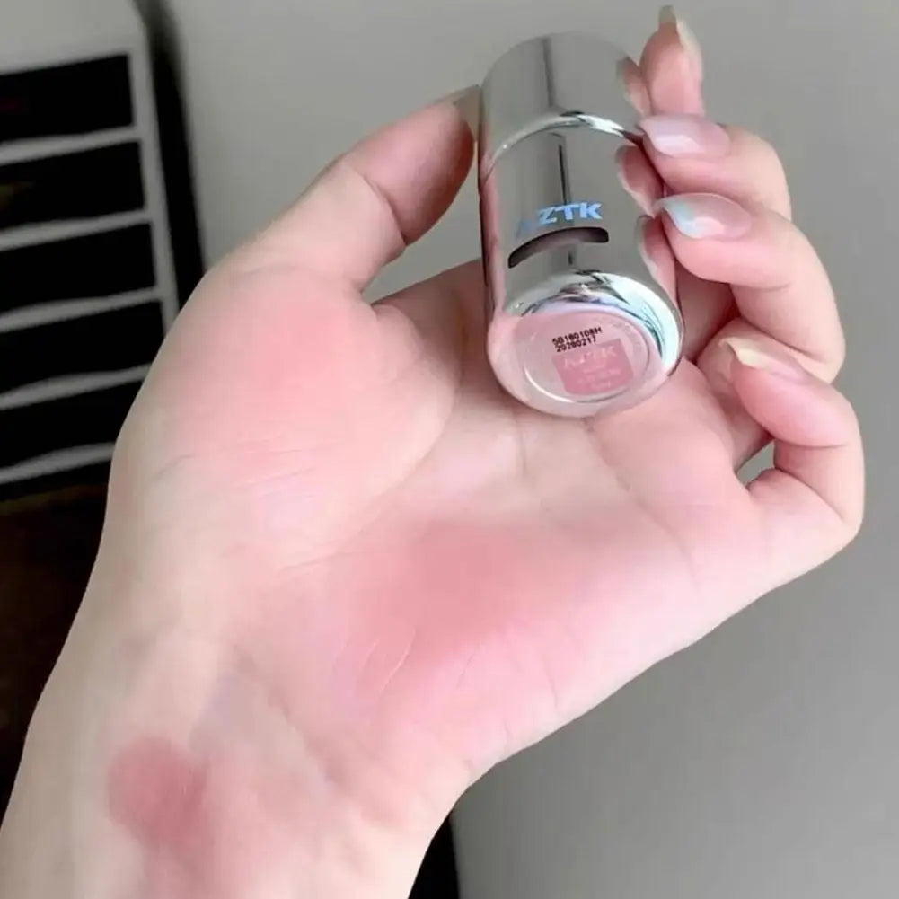 Liquid Powder Blusher, High Gloss, Three In One, Shrink And Expand Color, Natural Nude Color, Pseudo Plain Blush