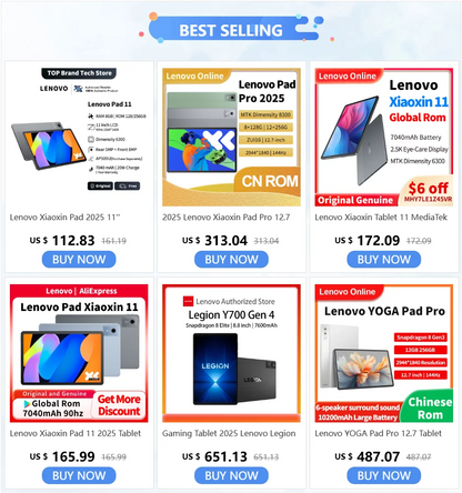 Lenovo Xiaoxin Tablet 11 MediaTek Dimensity 6300 11 inch 2.5K Eye-protecting Screen 2560*1600 Resolution 90Hz 7040mAh WiFi