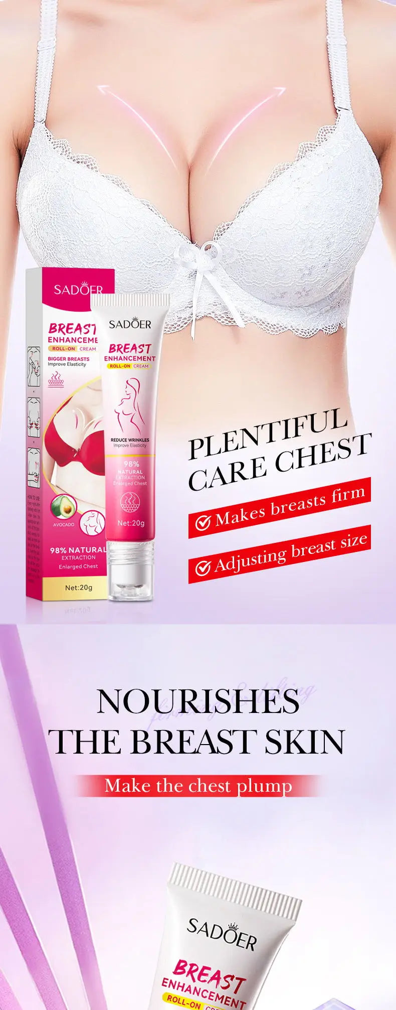 Natural Breast Enlargement Cream Chest Lift Firm Enhancer Care Oil Butt Breast Plump Growth Massage Boobs Bigger Sexy Body Care