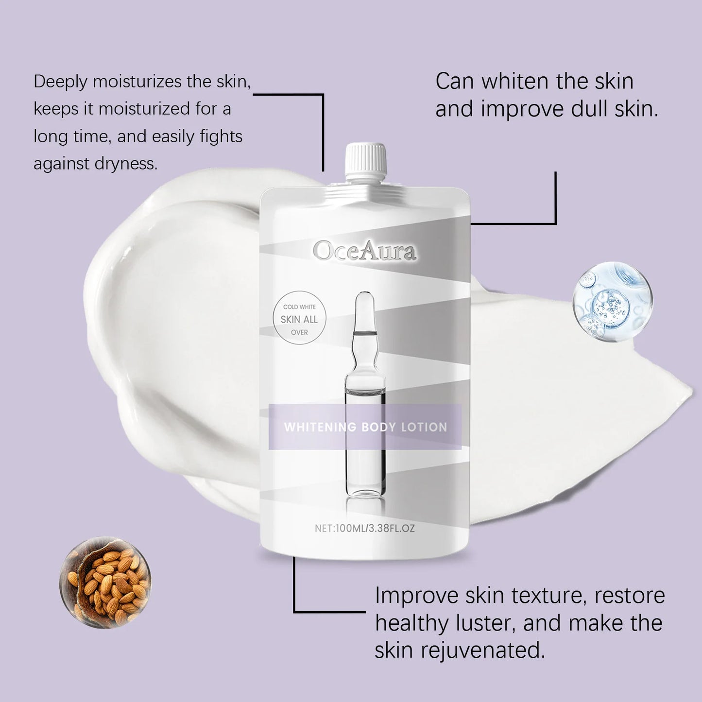 OCEAURA Whitening Moisturizing Chicken Skin Body Lotion Niacinamide Whitening Moisturizing Brightening Skin Lotion