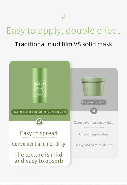 Original Facial Remove Blackhead Green Tea Solid Mask Treat Acne Blemish Black Dots Clean Stick Cream Shrink Pores Skin Care
