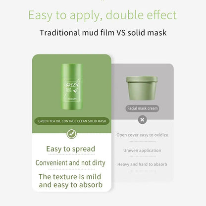 40g Green Tea Mask Stick Facial Remove Blackhead Treat Acne Blemish Black Dots Clean Solid Mask Stick Cream Skin Care