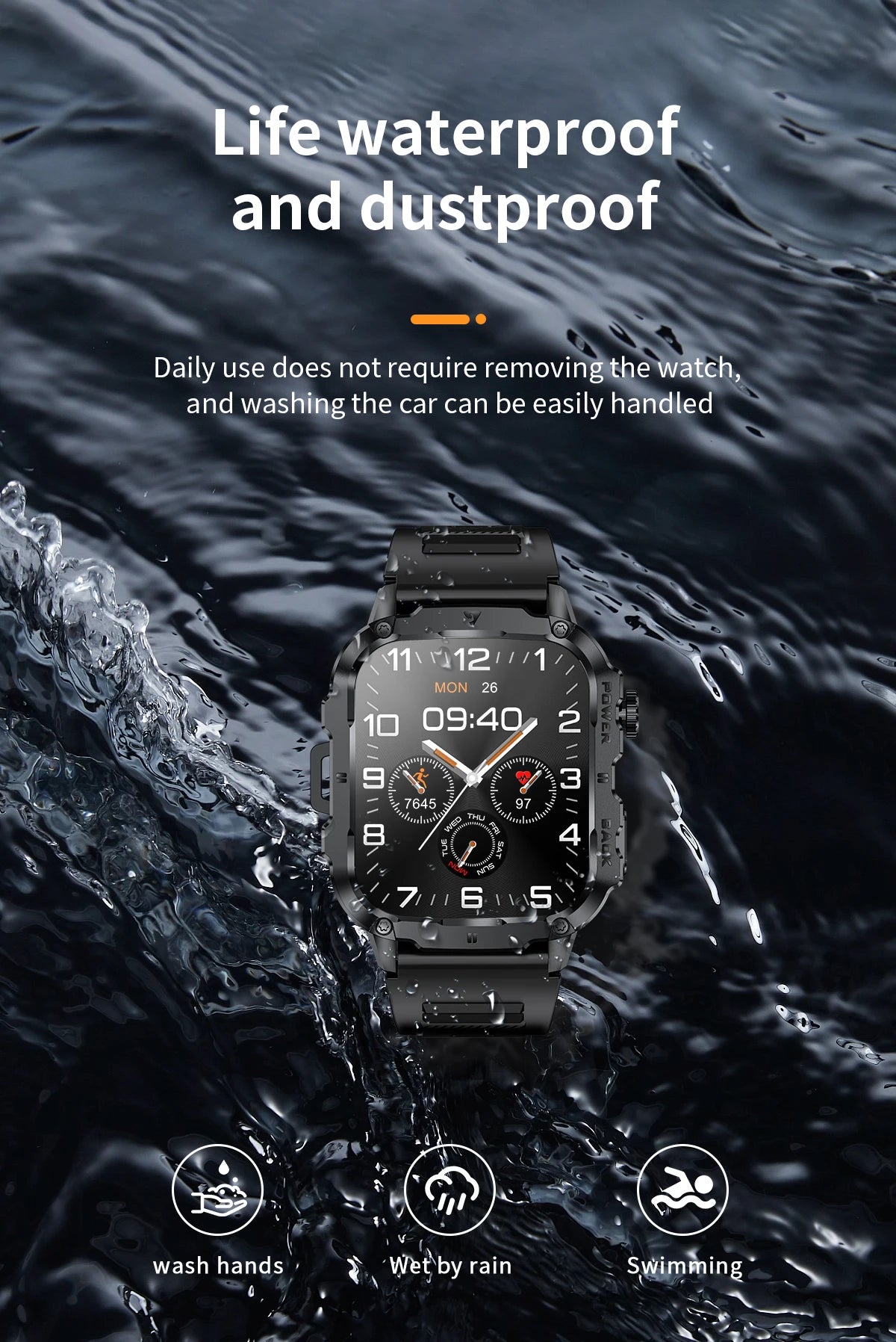 LIGE 2025 Rugged Military Smart Watch Men Outdoor Watches lP68 Waterproof 1.95" Al Voice BT Call Man Smartwatch For Android IOS