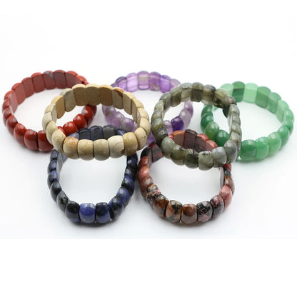 Natural Amethyst Gemstone Beads Bracelet Energy Stone Chakras Elastic Rope Healing Crystal Bangle Jewelry Woman Birthstone Gifts