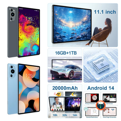 2025 Pad P61 22GB+2TB 11inch Android 14 Ai Powere 20000mAh Snapdragon888 5G HD 4K WIFI Dual SIM Card Bluetooth NEW Tablet PC Tab